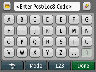Screen shot of a nuvi 1210 prompting for Loc8 Code input Screen shot of a nuvi 1210 prompting for Loc8 Code input